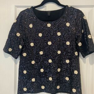 J.Crew Polka Dot Sequinned Top